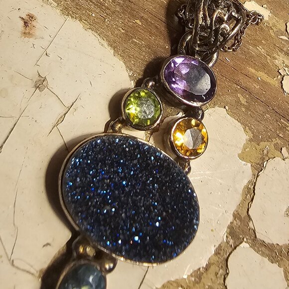 Sterling silver necklace and pendant - Picture 2 of 8